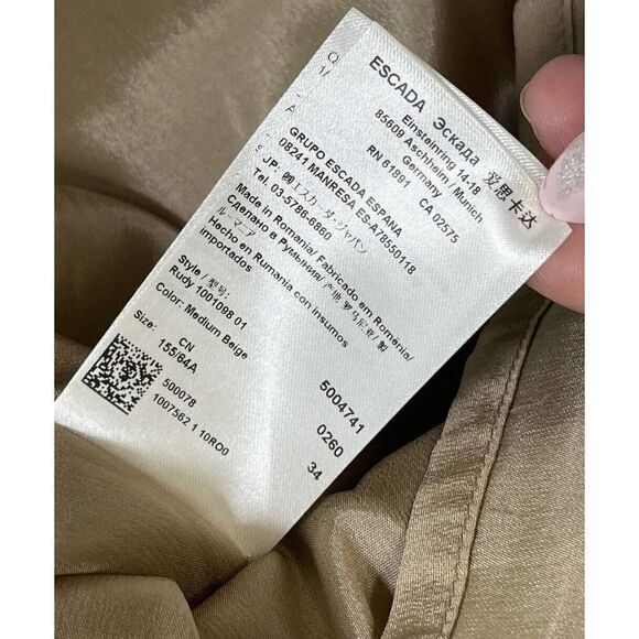 Escada Sport Tan Skirt Pleated Belted Size 4 US 34 German Academia Kawaii - Picture 5 of 16